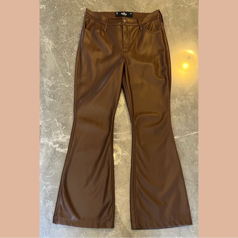 Hollister Faux Leather Flared Pants